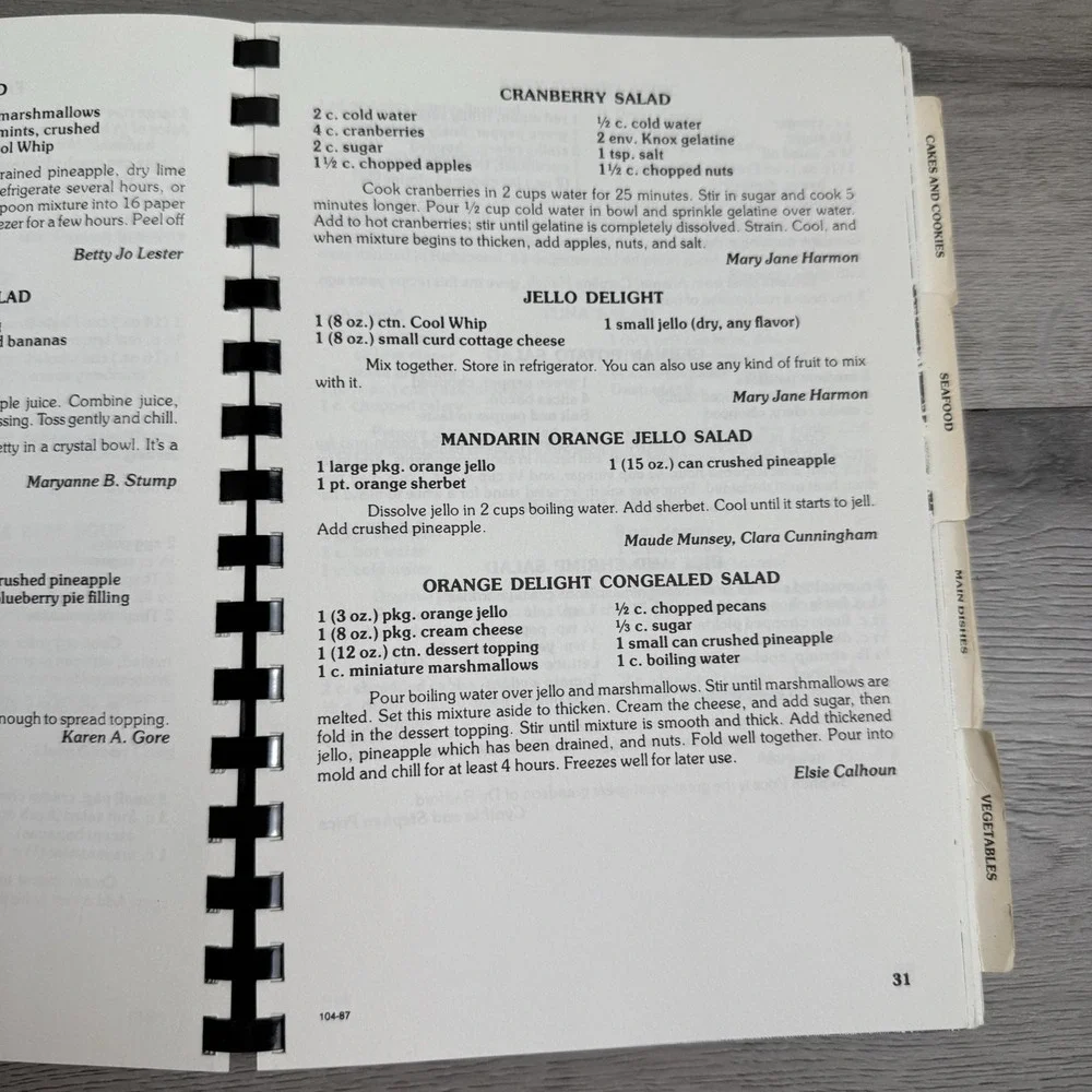 Radford Founder's Day Cookbook Cookbook Publishers Spiral Paperback 1987 White